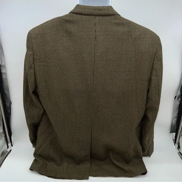 Ralph Lauren Men’s Polo University Club Brown Plaid Wool Tweed 2 Button Blazer